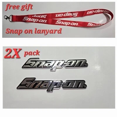 2PK SNAP ON TOOL BOX LOGO EMBLEM Chrome Plastic Badge Decal 8" + Gift Lanyard!!! - Image 1 of 4
