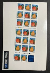 U.S. Stamps SC #2494a. Peaches and Pears. 32¢ Pane of 20. P#V11132 - Picture 1 of 1