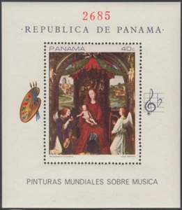 HOJA DE RECUERDO PANAMA SC # 488A CPL MNH con ARPA TOCANDO, ARTE - Imagen 1 de 1