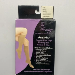 TERAPIA DE AJUSTE PUNTA CERRADA HASTA LA RODILLA MEDIAS SUPERIORES BEIGE PEQUEÑAS 30-40 mmHg - Imagen 1 de 3
