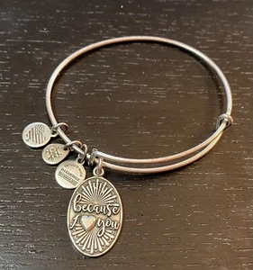 Brazalete Brazalete Alex and Ani Because I Love You Plata Mate - Imagen 1 de 3