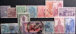 1949-51 INDIA #207-236: F/VF Used Partial set of 15 - Picture 1 of 2