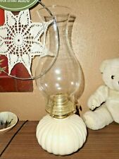 Lamplight Farms Model 330 Oil Kerosene Lamp Pumpkin Shape Cream Colored Glass 