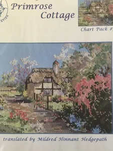 Marty Bell's PRIMROSE COTTAGE Cross Stitch Pattern Only L547 COLORFUL - Picture 1 of 3