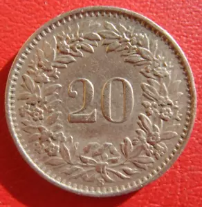 Switzerland 1962 20 Rappen Libertas copper-nickel NICE COIN - Picture 1 of 21