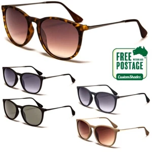 Round Sunglasses Women's / Men's - Gradient Lens- Metal Arms Matte Finish UV 400 - Picture 1 of 7