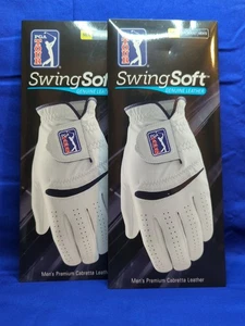 2 neue PGA TOUR Herren Linkshand Cadet Swing Soft Golfhandschuh weiß Größe M/L - Bild 1 von 3
