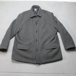 Polo Ralph Lauren Car Coat Mens XL Gray Wool Blend Quilted Lined Button Front - Picture 1 of 14