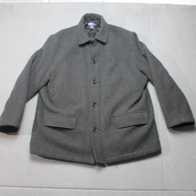 Polo Ralph Lauren Car Coat Mens XL Gray Wool Blend Quilted Lined Button Front - Image 1 of 4