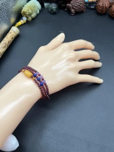3➕mm 100% Natural Superb Garnet Necklace With accessories顶级紫牙乌石榴石圆珠多圈女士手串➕配饰! - Picture 1 of 11