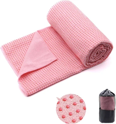 Yoga Towel,Hot Yoga Mat Towel with Grip Dots Sweat Absorbent Non-Slip for Hot Yo - Image 1 of 4