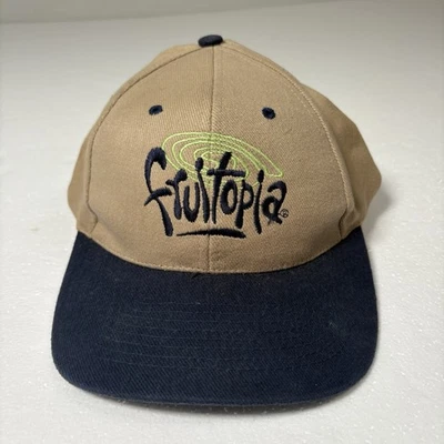 Vintage Fruitopia Dad Hat Strapback Cap Fruit Juice Drink Tan Navy 90s One Size - Image 1 of 4