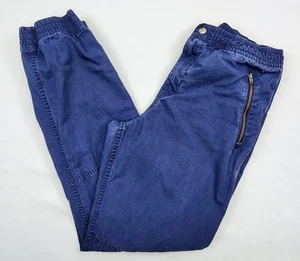 Polo Ralph Lauren Poplin Joggers Pants Boy's L 14-16 Navy Blue Embroidered Pony - Picture 1 of 7