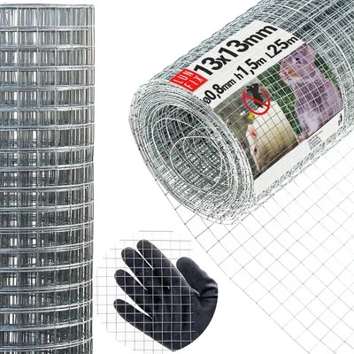 Grille campagnols grille taupe fil lapin H1,5 m L25 m 13 x 13 mm Ø0,8 mm - Photo 1/4