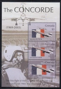 GRENADA Concorde First Flight from Toulouse MNH souvenir sheet - Picture 1 of 1