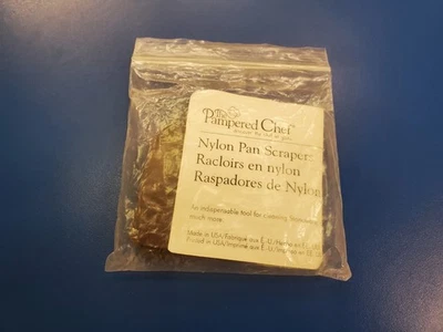 New LOT of 3 Pampered Chef Brown Nylon Plastic Pan Scrapers Tool Stoneware NIP - Image 1 of 2