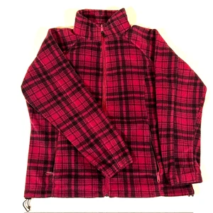 Vintage Columbia Damen karierter Windbreaker 1X rot hoher Kragen Cabincore Outdoor - Bild 1 von 14