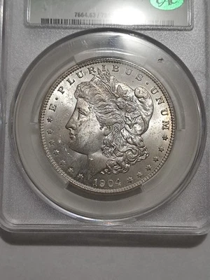 Dólar de plata Morgan CACG MS-63 CAC 1904-O $1 Foto 1 de 4