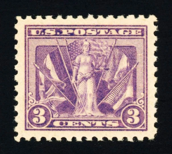 #537, 3c Victory - Violet, Superb-OG-NH, JUMBO, 2009 PSE (graded 98J, nh) - Image 1 of 1