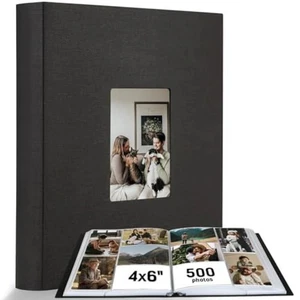 Fotoalbum 4x6 500 Fotos, Ledereinband extra große Kapazität fasst 500 Horizon - Bild 1 von 4