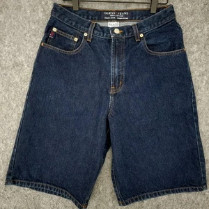 Vintage Guess Jeans Shorts Mens 30 Blue Denim High Rise Baggy Fit Made USA 90s - Picture 1 of 15