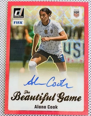 2023-24 Donruss Soccer Alana Cook The Beautiful Game Auto Pink Velocity Prizm - Image 1 of 2