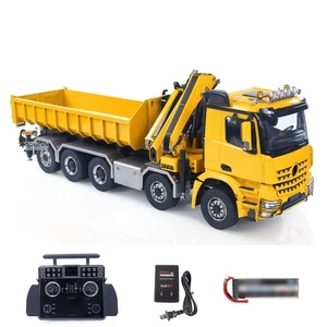 1/14 Metal 10x10 Roll on/off RTR Truck Hydraulic RC Dumper Tipper W/ Crane - Picture 1 of 24