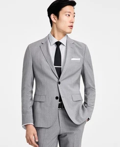 Hugo Boss Mens Modern fit Suit Jacket Blazer 38 S Light Grey Solid - Picture 1 of 1
