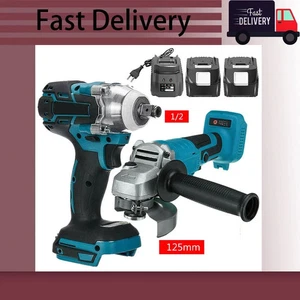 Fit Makita 125mm Winkelschleifer + Schlagschrauber Akku Werkzeug Combo Kit Brushless - Bild 1 von 6
