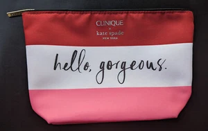 Kate Spade / Clinique makeup Bag "Hello Gorgeous" Red White Pink - New! - Picture 1 of 1