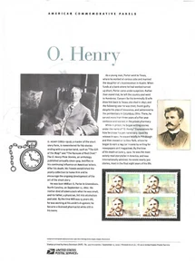 USPS COMMEMORATIVE PANEL #907-O.HENRY MNH FOREVER BLK - Picture 1 of 1