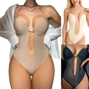 Womens Shapewear Plunge Backless Body Shaper Bra Invishaper Backless Bodysuits - Picture 1 of 13