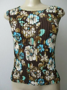 Notations Crinkle Sleeveless Top Petites PS Multicolor Floral Stretchy NEW - Picture 1 of 4