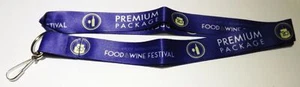 NWOT Epcot Disney Parks 2020 Food and Wine Festival Blue Premium Package Lanyard - Picture 1 of 3