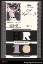 2006 Topps Sterling Moments Relics #CRHR2 Cal Ripken Jr HR 10 Jersey-Bat 04/10