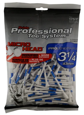 PRIDE GOLF TEE Pride Professional Tee System, MicroHead Tees, 3 1/4"", 175 count bag