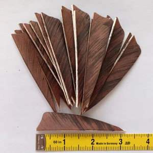 50PCS 3IN Camouflage Brown Shield Turkey Feathers Archery Arrow Feathers RW LW - Picture 1 of 5