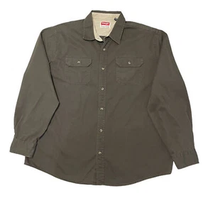 Wrangler Premium Quality Button-Up Shirt Men's Size XL Cocoa Long Sleeve Cotton - Picture 1 of 4