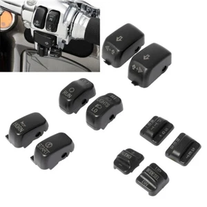 10x Black Hand Control Switch Buttons Caps For Harley Touring Electra Road Glide - Bild 1 von 11