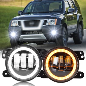 Par de luces antiniebla LED para parachoques negras de 4 pulgadas para Nissan Frontier Xterra 2001-2004 - Imagen 1 de 16