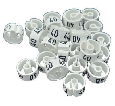 AGENTUR WERNER KUHLINS 25 Stk Tex-Clip® weiß Größenreiter, Größenauszeichnung für Textilen, Größenringe