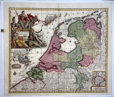 NETHERLANDS East Indies MATTHAUS SEUTTER 1730 UNUSUAL LARGE ANTIQUE MAP - Image 1 of 4