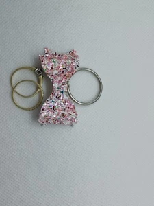 Faux Leather Mini Hair Bow Clip And Matching Keychain - Picture 1 of 4