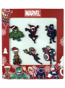 Marvel Holiday 6 Pin Set Amazon Exclusive Captain America Spider-Man Hulk Groot - Picture 1 of 2