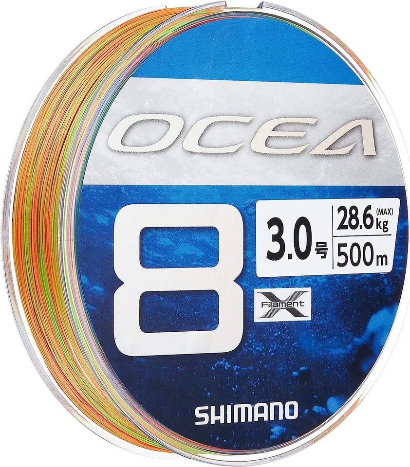 Shimano Ocea 8 #3 500 m 63 lb/28,6 kg multicolor 8 trenzas línea Pe LD-A91S Jap Foto 1 de 1