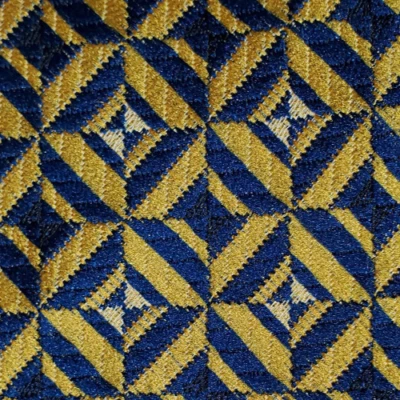 1970s VINTAGE FUNKY MOD ~ MAG ~ MENS DRESS TIE ~ BLUE & YELLOW-GOLD ~ 54" - Image 1 of 3