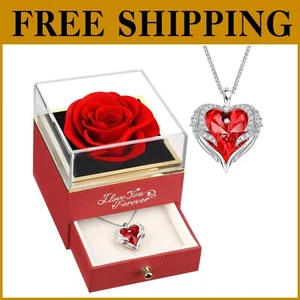 Luxurious Real Red Rose & Jewelry Set - Thoughtful Gift for Every Occasion - Picture 1 of 9