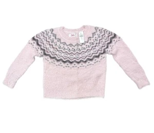 BRAND NEW | Justice | Girls Fuzzy Soft Light Pink Sweater | Size 10 | NWT - Picture 1 of 4