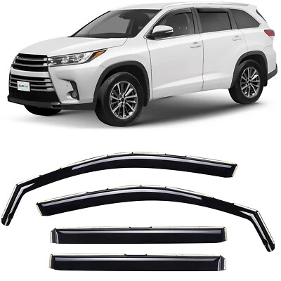 Parasoles de lluvia protectores de viento para Toyota Highlander 2014-2019 Foto 1 de 4