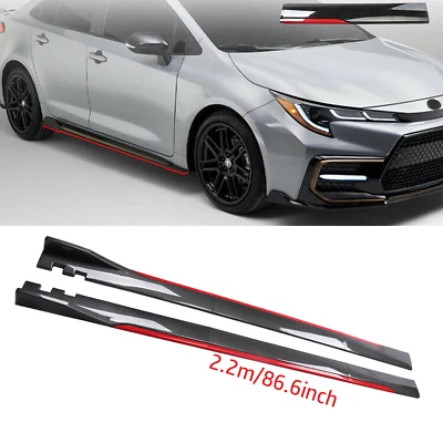 Carbon Fiber Look 86.6" Side Skirt Extension Spoiler Splitter For Toyota Corolla Foto 1 de 4